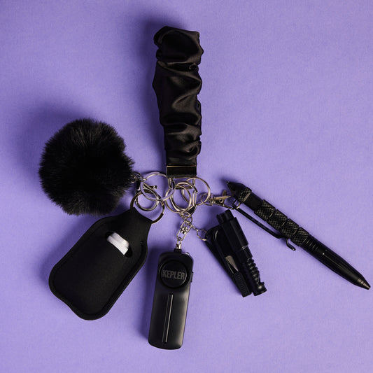 Safety Keychain I Black Onix Scrunchie