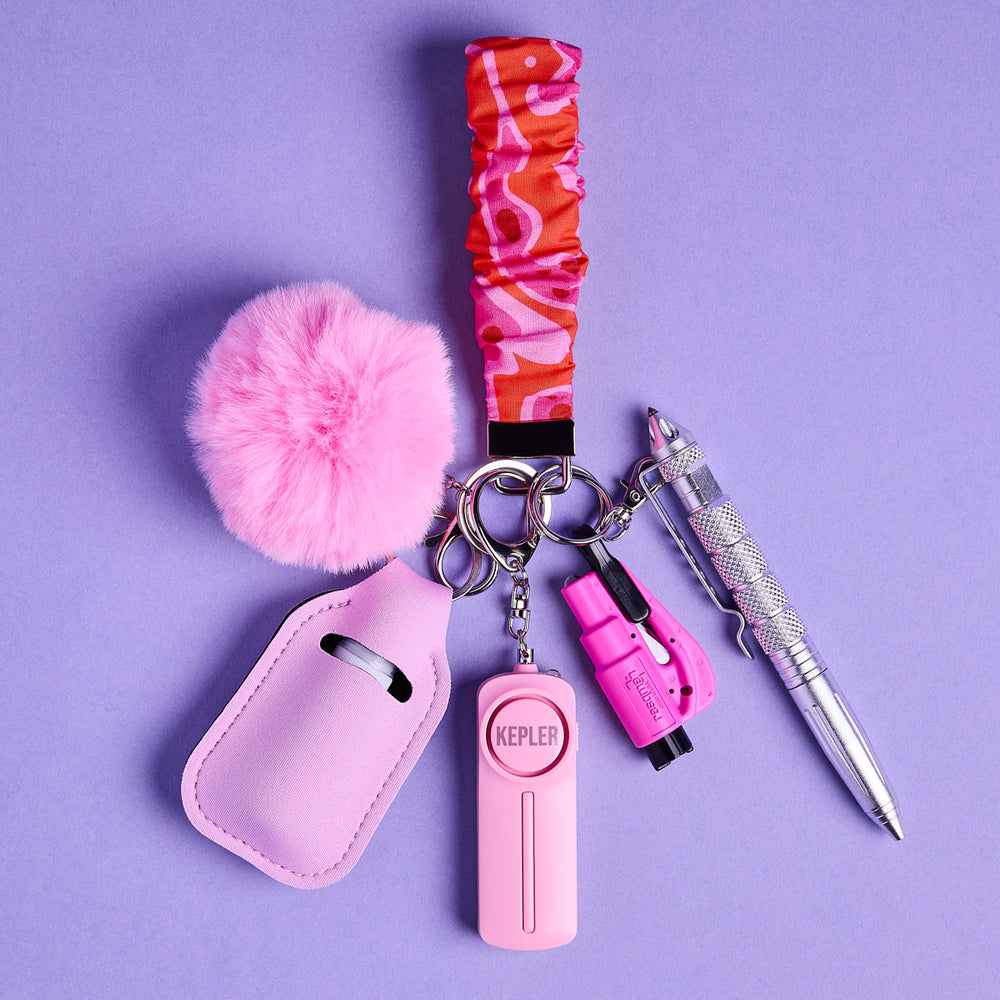 Safety Keychain I Ruby Pink Scrunchie