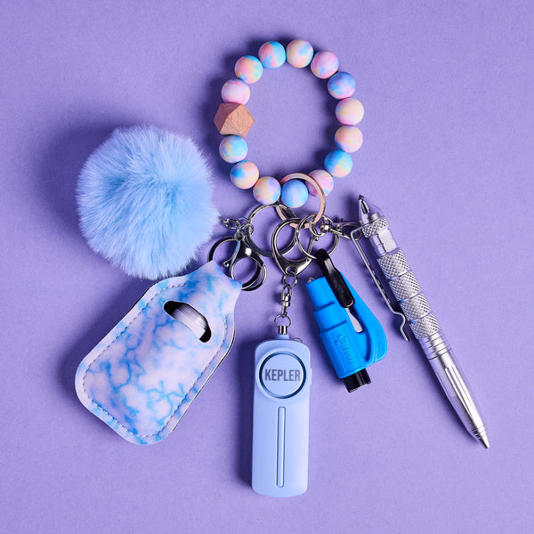 Safety Keychain I Blue Illusion Beaded – Kepler Safety Keychains