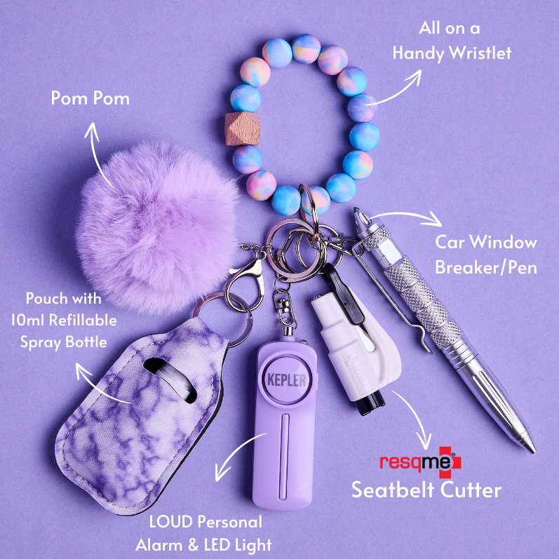 Safety Keychain I Purple Pastel Haze Beaded – Kepler Safety Keychains Safety Keychain I Purple Pastel Haze Beaded – Kepler Safety Keychains